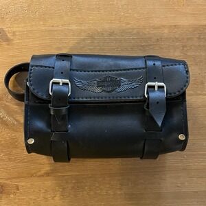 Harley-Davidson Black Motorcycle Tool Bag Handlebar Fork Roll Biker Pouch